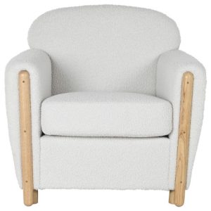 SILLON POLIESTER MADERA 81X78X82 BUCLE BLANCO MB-217365 Disponible Ref 13336