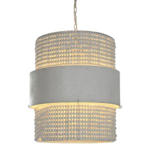 LAMPARA TECHO HIERRO MADERA 51X60X69 BLANCO LA-213684 Disponible Ref 13508