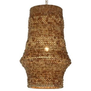 LAMPARA TECHO MADERA HIERRO 50X50X78 NATURAL LA-213686 Disponible Ref 13506