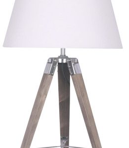 LAMPARA SOBREMESA MADERA ALGODON 36X36X60 TRIPODE LA-214391 Disponible ref13578