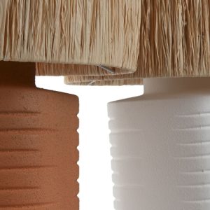 LAMPARA SOBREMESA CERAMICA RAFIA 35X35X55 2 SURT. LA-214627 Disponible ref13573