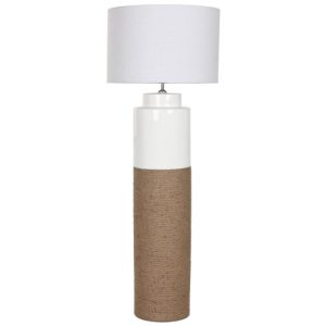 LAMPARA PIE CERAMICA LINO 50X50X139,5 BLANCO LA-217692 Disponible Ref 13533