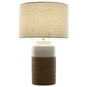 LAMPARA SOBREMESA CERAMICA LINO 38X38X61,5 BLANCO LA-217693 Disponible ref13557