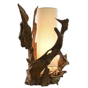 LAMPARA SOBREMESA TECA HIERRO 30X55X80 LA-217900 Disponible 13550