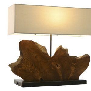 LAMPARA SOBREMESA TECA HIERRO 60X20X55 LA-217901 Disponible ref13549