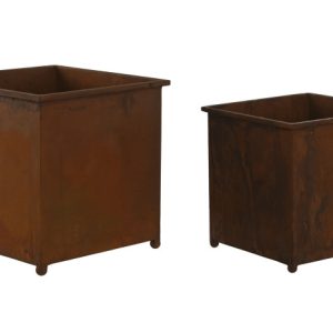 MACETERO SET 2 METAL 24X24X24 SIMIL OXIDO MC-211613 Disponible Ref 13481